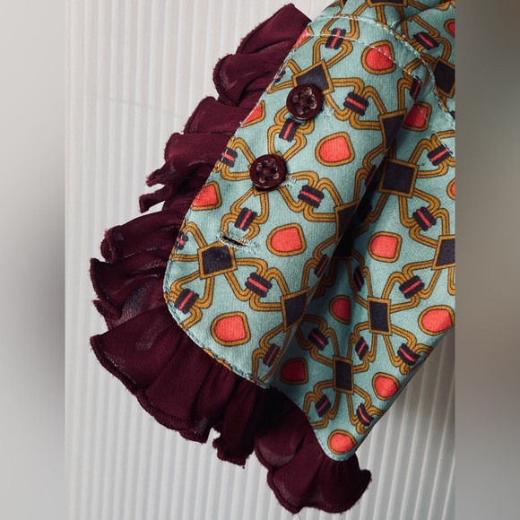 Original Penguin, silk blouse, ruffle party vibes, Sm., good condition - Picture 6 of 8